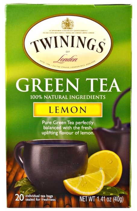 Чай зеленый Twinings Green tea & Lemon ароматизированный в пакетиках (фото modal 1)