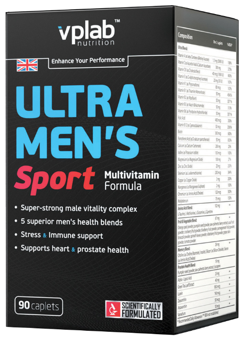 Минерально-витаминный комплекс VP Laboratory Ultra Men’s Sport (90 каплет) (фото modal 2)