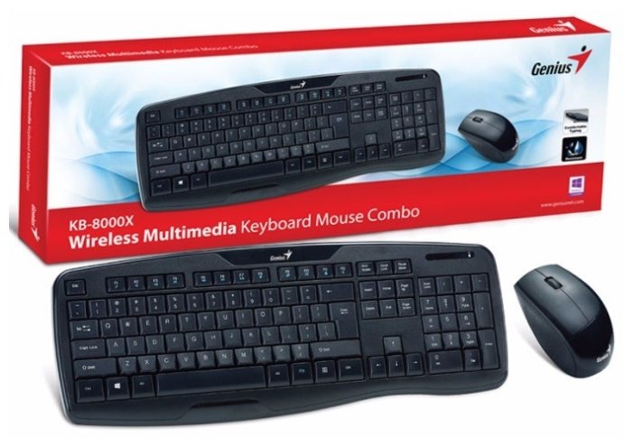 Клавиатура и мышь Genius KB-8000X Black USB (фото modal 2)