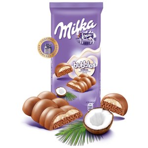Шоколад Milka молочный пористый с кокосовой начинкой (фото modal nav 2)