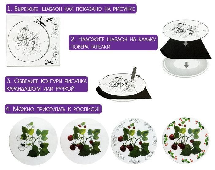 Фантазёр Набор для росписи тарелки №3 Клубника (717023) (фото modal 3)
