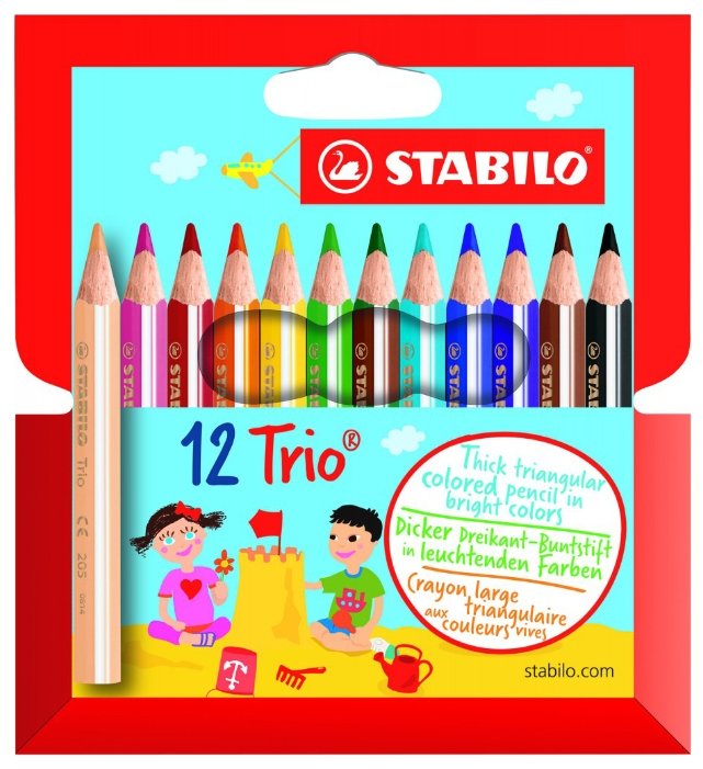 STABILO Цветные карандаши Trio thick short 12 цветов (205/12-01) (фото modal 1)