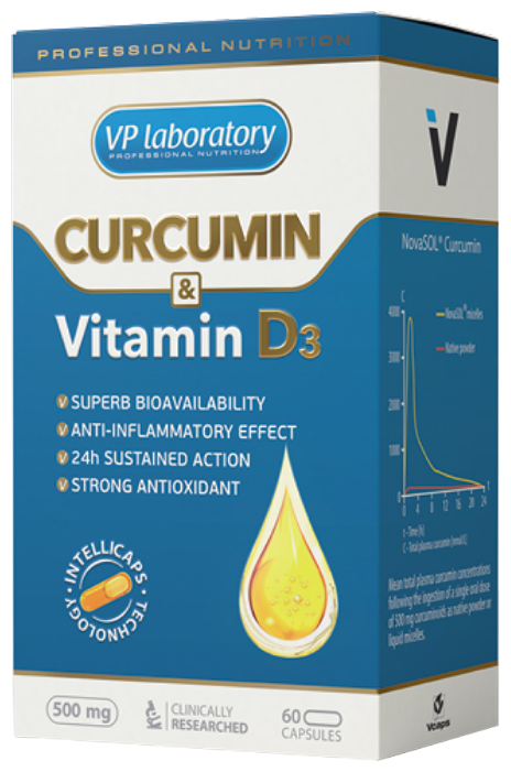 Витамин VP Laboratory Curcumin & Vitamine D3 (60 капсул) (фото modal 1)