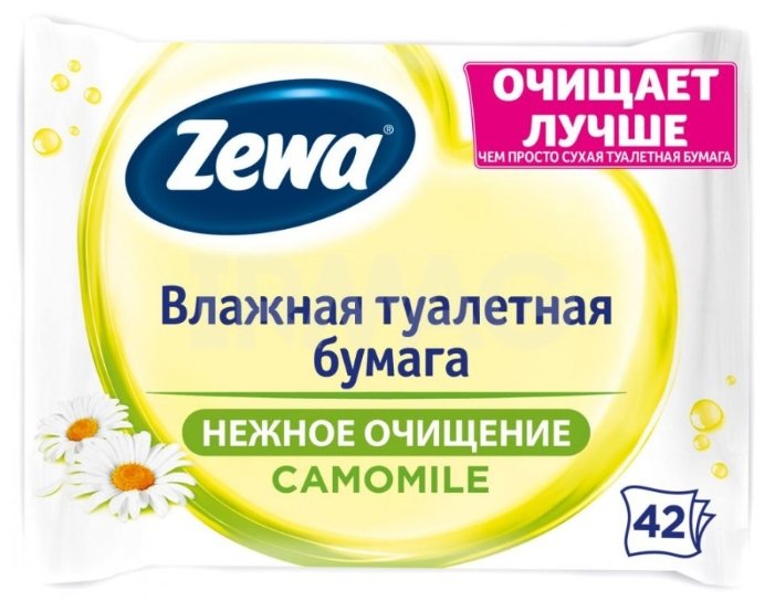 Влажная туалетная бумага Zewa Ромашка (фото modal 1)