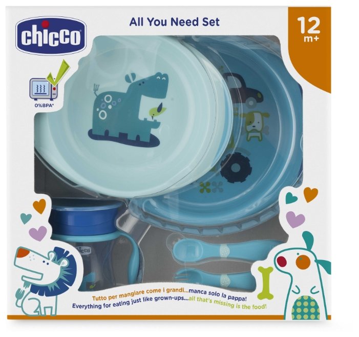 Комплект посуды Chicco 12 м+, 5 предметов (фото modal 1)