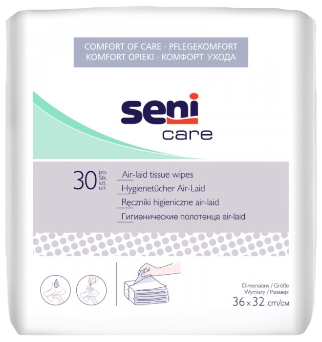 Полотенце для мытья Seni Care гигиенические air-laid (фото modal 1)