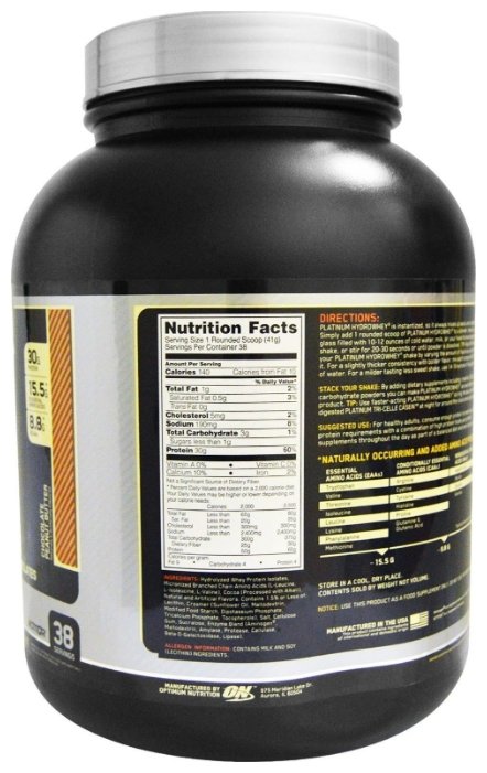 Протеин Optimum Nutrition Platinum Hydro Whey (1590 г) (фото modal 2)