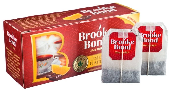 Чай черный Brooke Bond Темный шоколад и апельсин ароматизированный в пакетиках (фото modal 4)