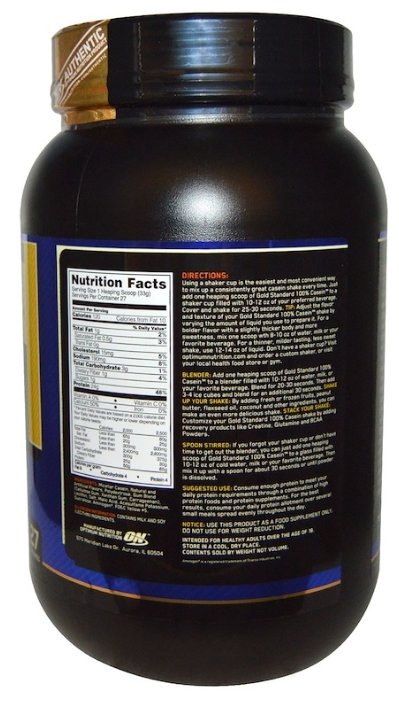Протеин Optimum Nutrition 100% Casein Gold Standard (907-910 г) (фото modal 3)