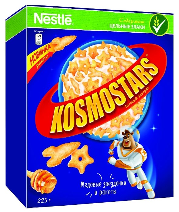 Готовый завтрак Kosmostars Медовые звездочки и ракеты, коробка (фото modal 1)