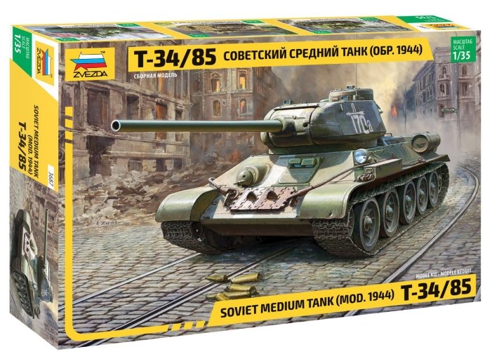 Сборная модель ZVEZDA Советский средний танк Т-34/85 (3687) 1:35 (фото modal 1)