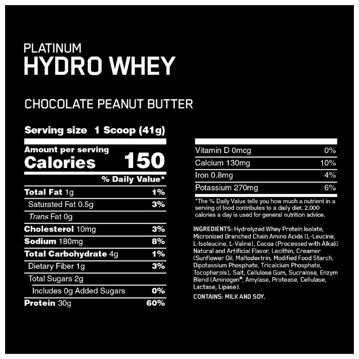 Протеин Optimum Nutrition Platinum Hydro Whey (1590 г) (фото modal 3)