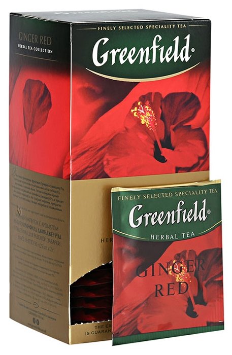 Чайный напиток красный Greenfield Ginger Red ароматизированный в пакетиках (фото modal 2)