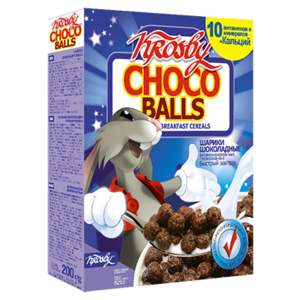 Готовый завтрак Krosby CHOCO BALLS шарики шоколадные, коробка (фото modal nav 1)