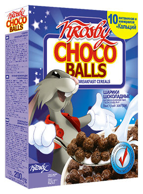 Готовый завтрак Krosby CHOCO BALLS шарики шоколадные, коробка (фото modal 1)