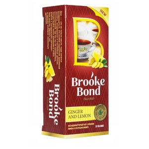 Чай черный Brooke Bond Имбирь и лимон ароматизированный в пакетиках (фото modal nav 1)