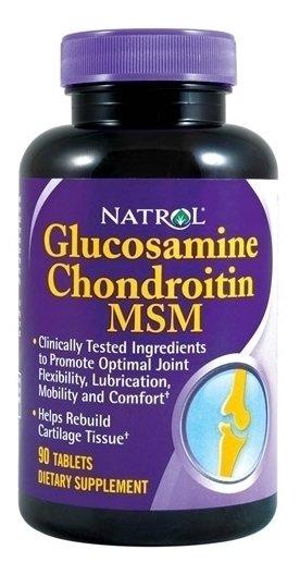 Препарат для укрепления связок и суставов Natrol Glucosamine Chondroitin MSM 90 шт. (фото modal 2)