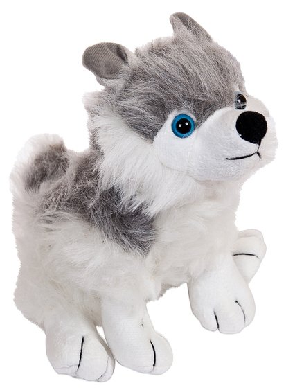 Мягкая игрушка Eatoy Собака серая с белым 12 см (фото modal 1)