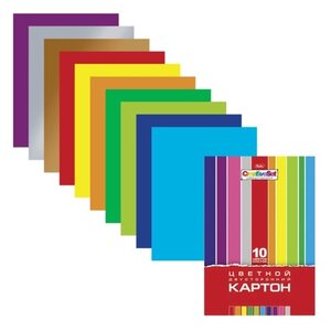 Цветной картон двусторонний Creative Set Hatber, A4, 10 л., 10 цв. (фото modal nav 2)