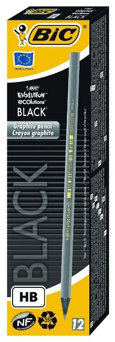 BIC Набор чернографитных карандашей Evolution Black 12 шт (896017) (фото modal 1)