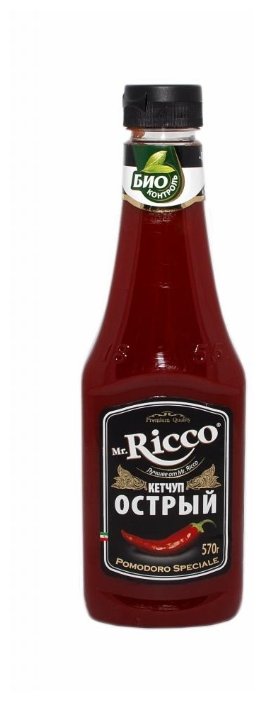 Кетчуп Mr.Ricco Острый organic с перцем чили и чесноком, пластиковая бутылка (фото modal 2)