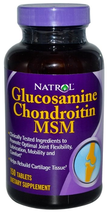 Препарат для укрепления связок и суставов Natrol Glucosamine Chondroitin MSM 90 шт. (фото modal 1)