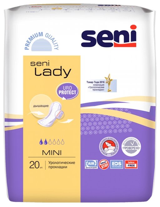 Урологические прокладки Seni Lady Mini (SE-095-MI20-RU5) (20 шт.) (фото modal 1)