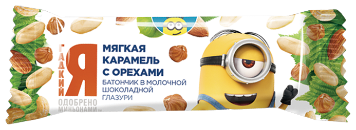 Батончик Московская ореховая компания Миньоны мягкая карамель с орехами, 40 г (фото modal 2)
