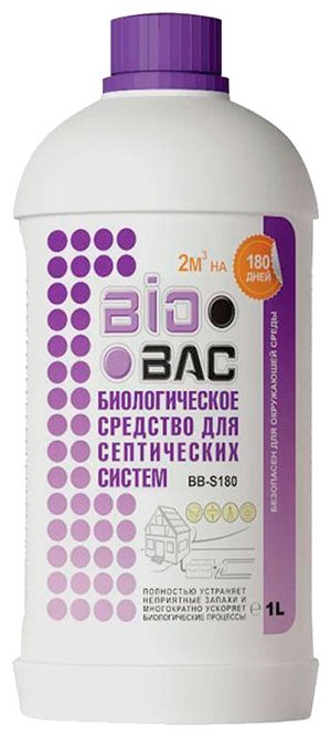 BioBac Биологическое средство для септических систем BB-S 180 1 л (фото modal 1)