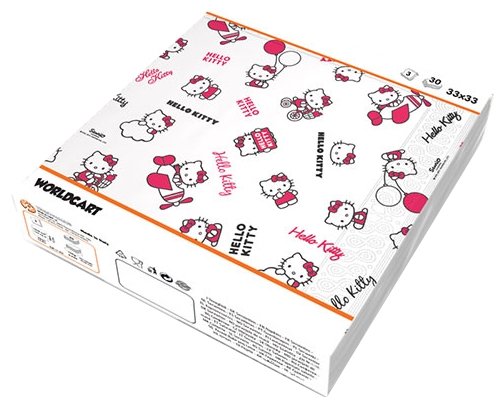 Салфетки World Cart Hello Kitty для сервировки 33 х 33 (фото modal 1)
