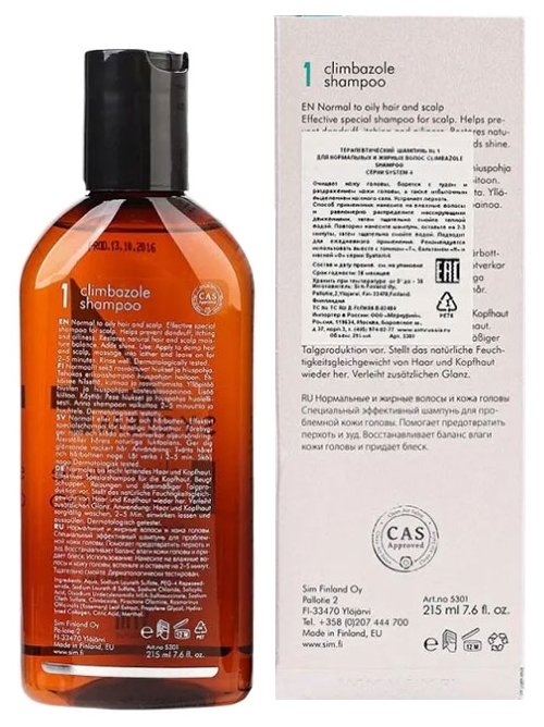 Sim Sensitive SYSTEM 4 Climbazole Shampoo 1 Терапевтический шампунь № 1 для нормальной и жирной кожи головы (фото modal 2)