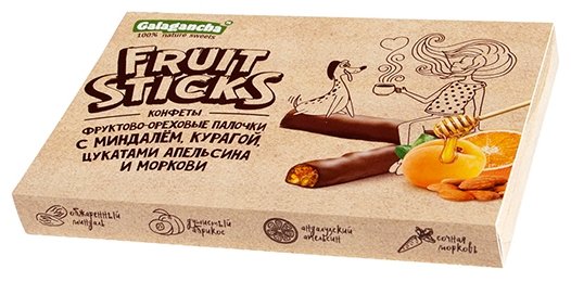 Набор конфет GALAGANCHA Fruit Sticks с курагой и миндалем 175 г (фото modal 2)