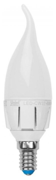 Лампа светодиодная Uniel UL-00000691, E14, CW37, 6Вт (фото modal 1)