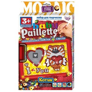 Danko Toys Аппликация из пайеток Baby Paillette Котик PG-01-04 (фото modal nav 1)