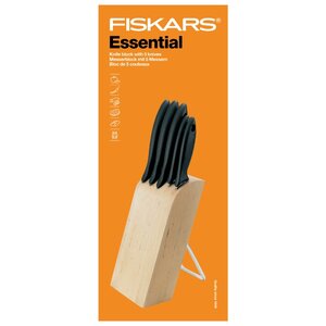Набор FISKARS Essential 5 ножей с подставкой (фото modal nav 2)