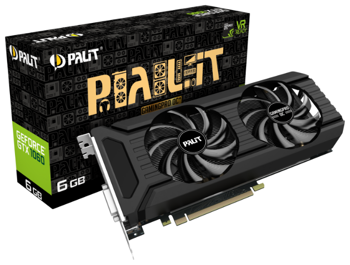 Видеокарта Palit GeForce GTX 1060 1531MHz PCI-E 3.0 6144MB 8800MHz 192 bit DVI HDMI HDCP GamingPro OC+ (фото modal 5)