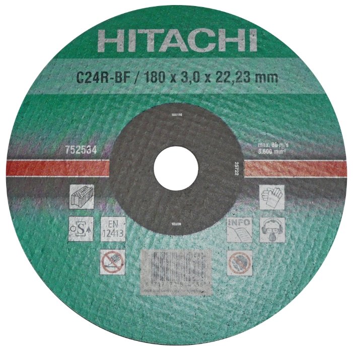 Диск отрезной 180x3x22.23 Hitachi 752534 (фото modal 1)