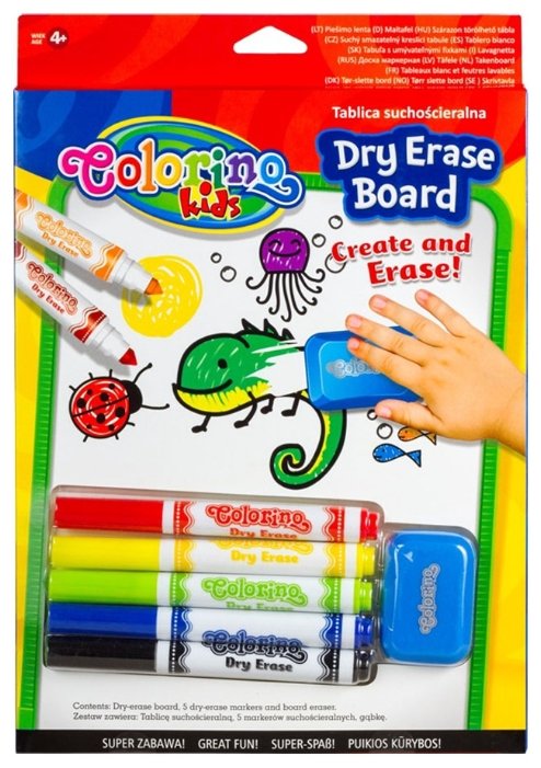 Доска для рисования детская Colorino Пиши-стирай с маркерами и губкой (65795PTR) (фото modal 2)
