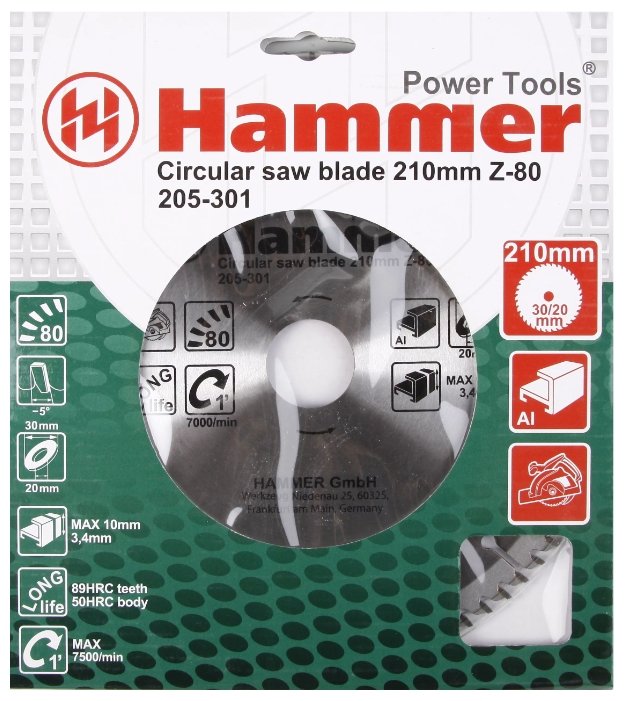 Пильный диск Hammer Flex 205-301 CSB AL 210х30 мм (фото modal 2)