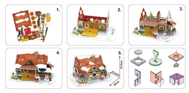 Пазл CubicFun Рождественский домик 1 (P647h) , элементов: 53 шт. (фото modal 2)