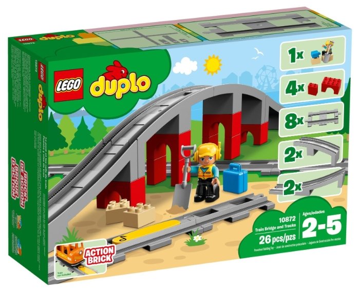 Конструктор LEGO Duplo 10872 Железнодорожный мост и рельсы (фото modal 1)
