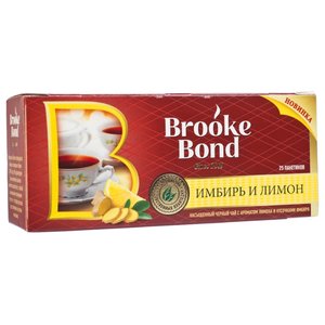 Чай черный Brooke Bond Имбирь и лимон ароматизированный в пакетиках (фото modal nav 2)