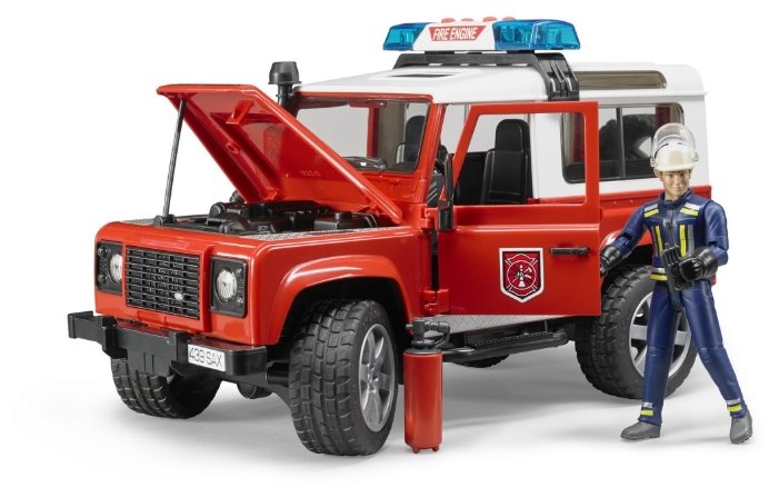 Пожарный автомобиль Bruder Внедорожник Land Rover Defender Station Wagon (02-596) 1:16 28 см (фото modal 3)