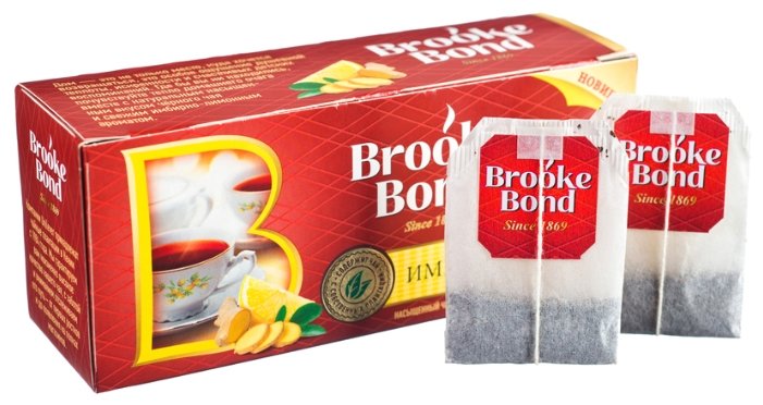 Чай черный Brooke Bond Имбирь и лимон ароматизированный в пакетиках (фото modal 4)