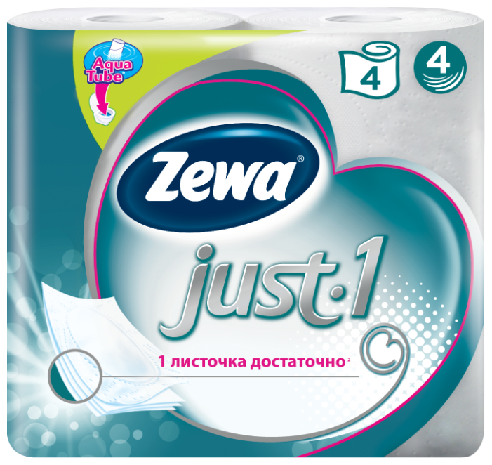 Туалетная бумага Zewa Just1 четырёхслойная (фото modal 1)