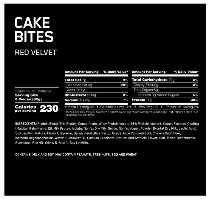 Optimum Nutrition Protein Cake Bites 12 шт. (фото modal 4)