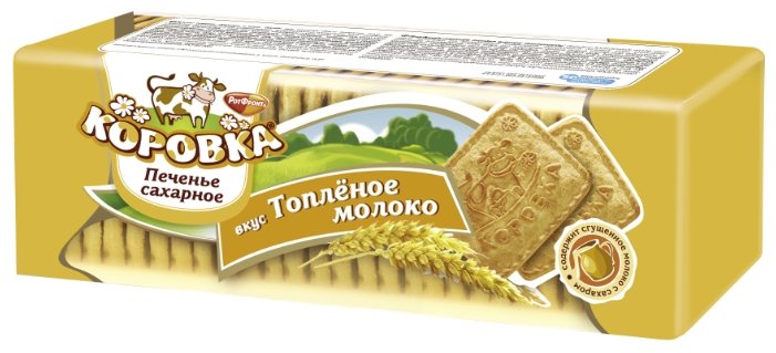 Печенье Коровка вкус Топленое молоко в пакете, 375 г (фото modal 1)