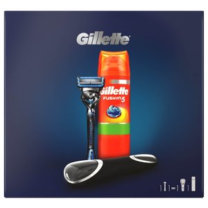 Набор Gillette дорожный чехол, гель для бритья для чувствительной кожи 200 мл, бритвенный станок Fusion5 ProShield Chill (фото modal nav 1)