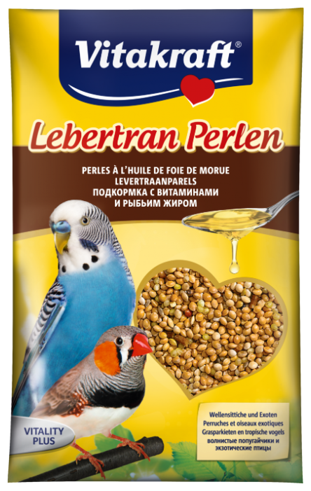 Добавка в корм Vitakraft Для волнистых попугаев с витаминами и рыбьим жиром (фото modal 1)