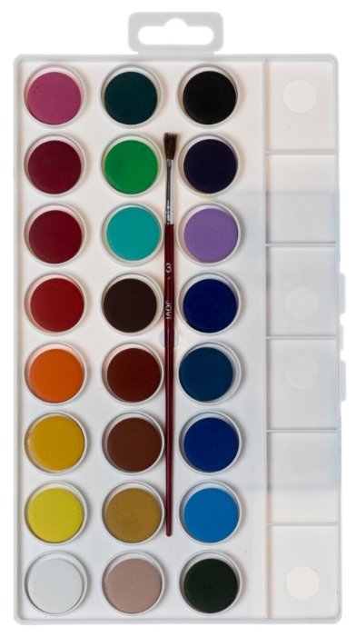 JOVI Акварельные краски 24 цвета с кисточкой (800/24) (фото modal 2)